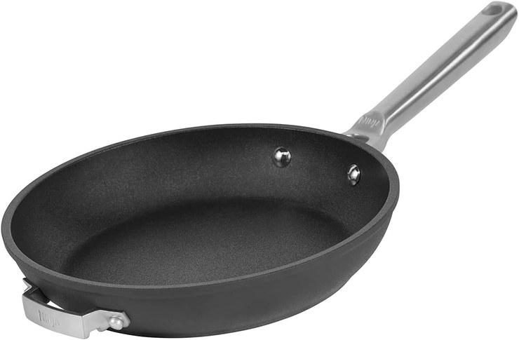 Ninja Foodi ZEROSTICK Stackable Frying Pan with Lid 26 cm, Hard Anodized Aluminum, Durable, Space-Saving, Suitable for Induction Cookers, Oven and Dishwasher Safe, Gray C50126EU