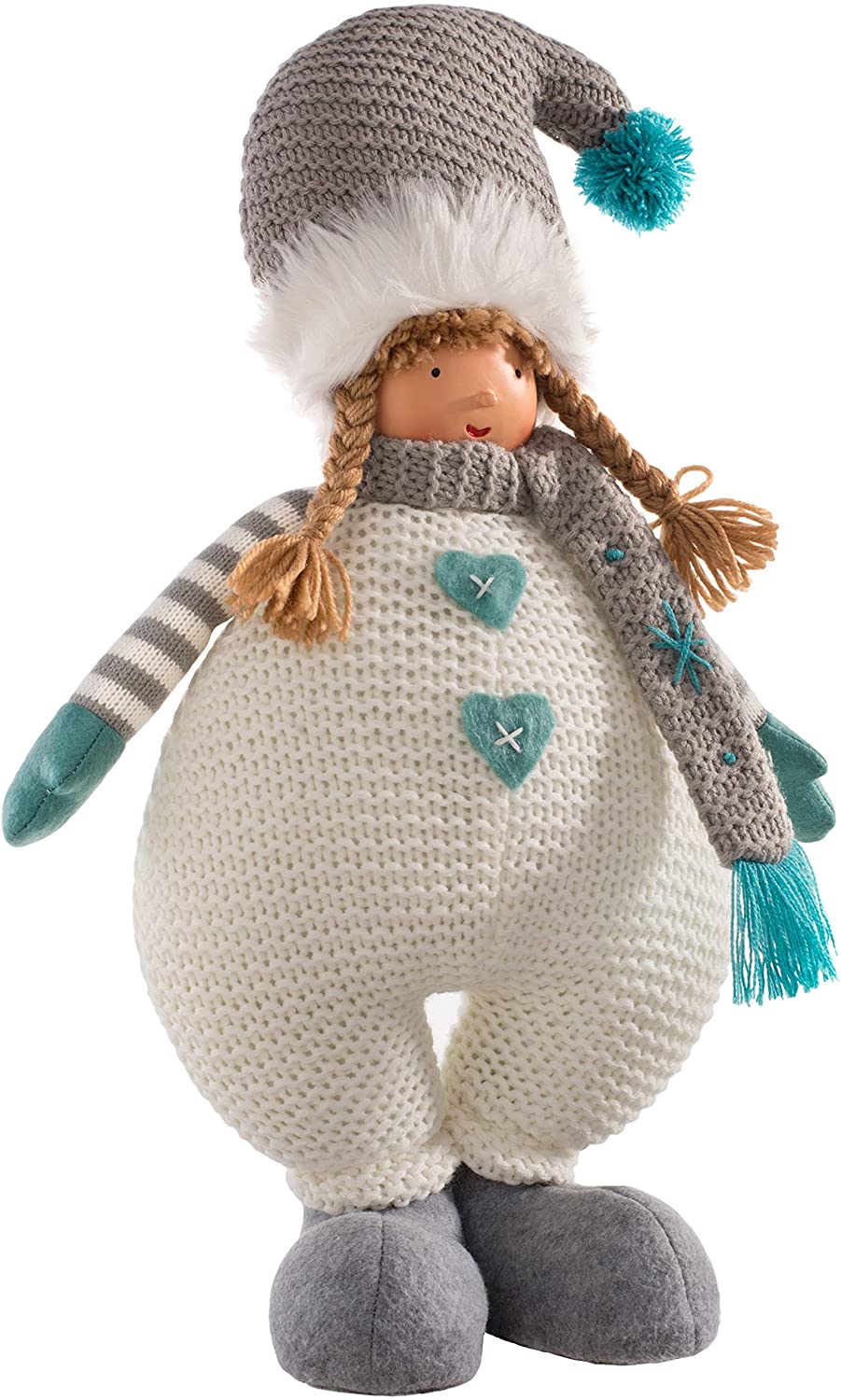 WeRChristmas 44 cm Christmas Girl Standing Ornament, Multi-Colour