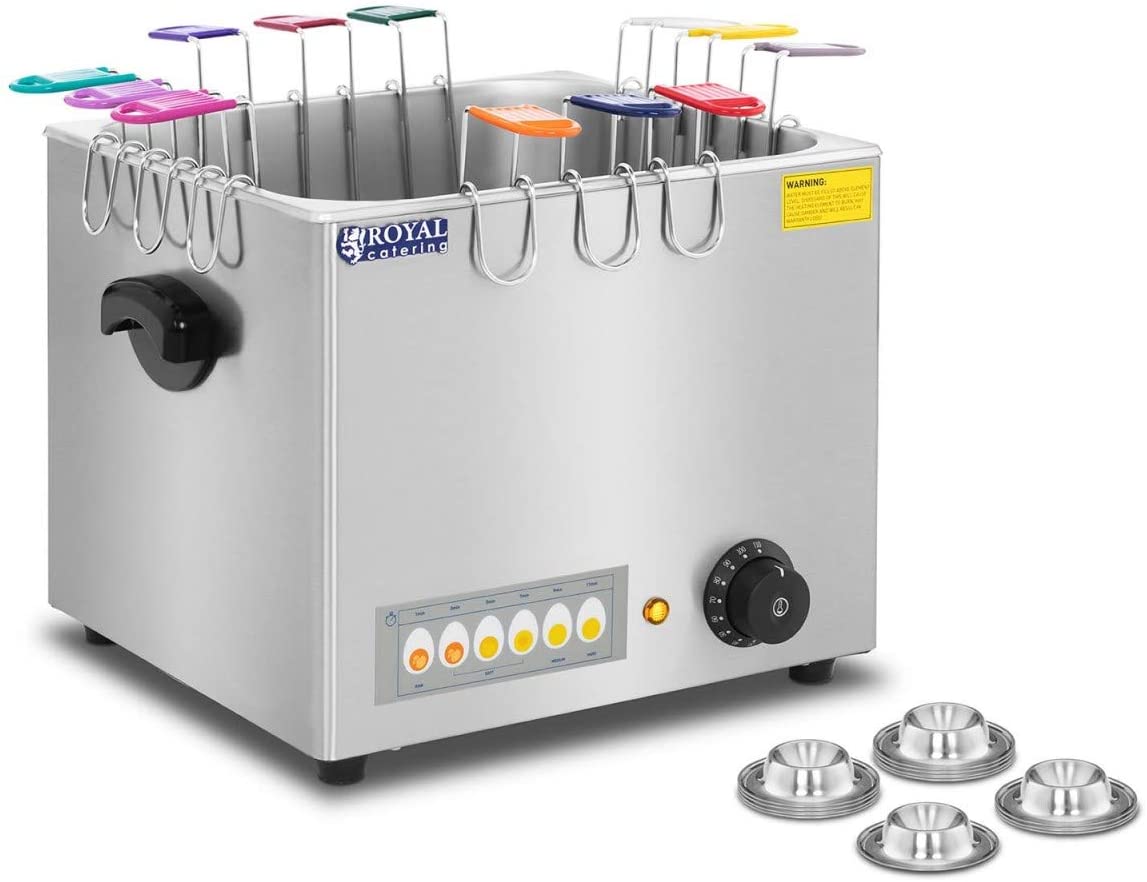 Royal Catering RCEB-12T Egg Cooker 12 Eggs 2,000 W 30 to 110 °C Stainless Steel Gastro Egg Cooker