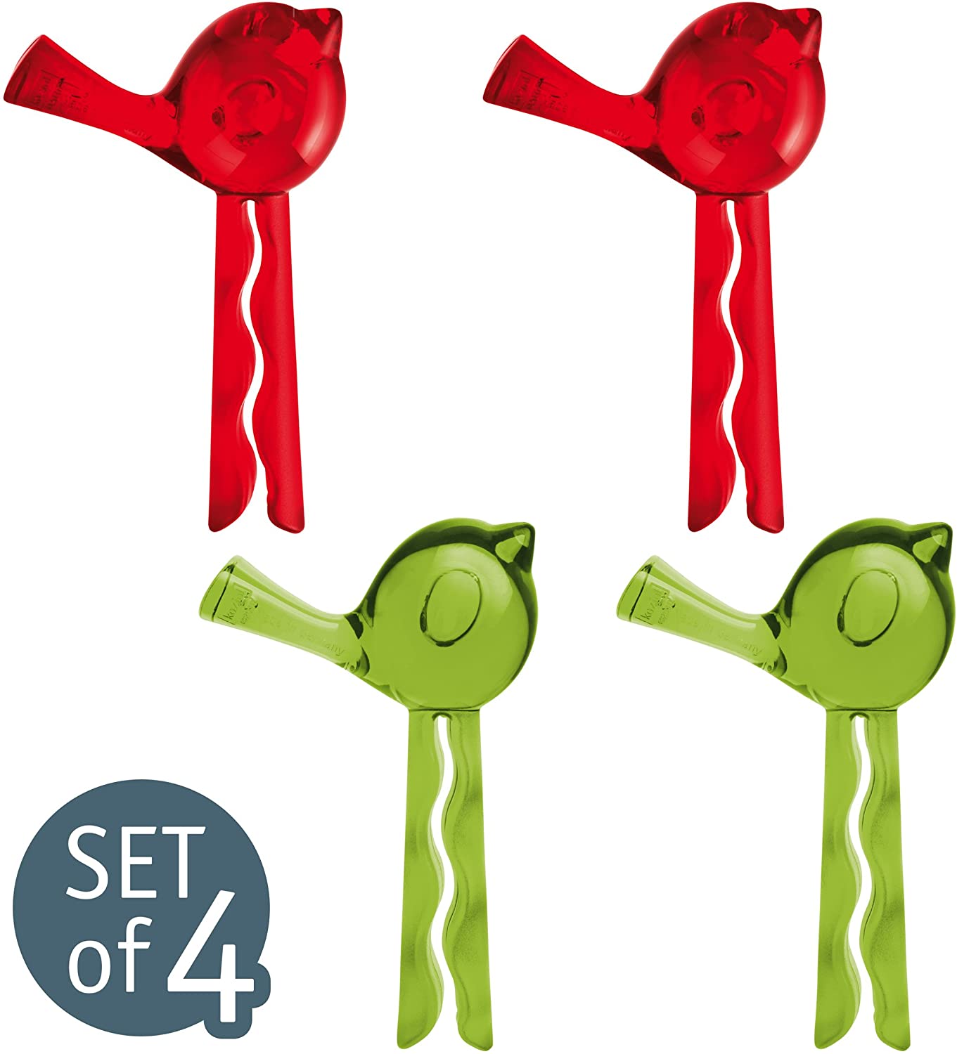 Koziol Tütenclip PI:P 4er-Set,sortiert solid schwarz/weiß