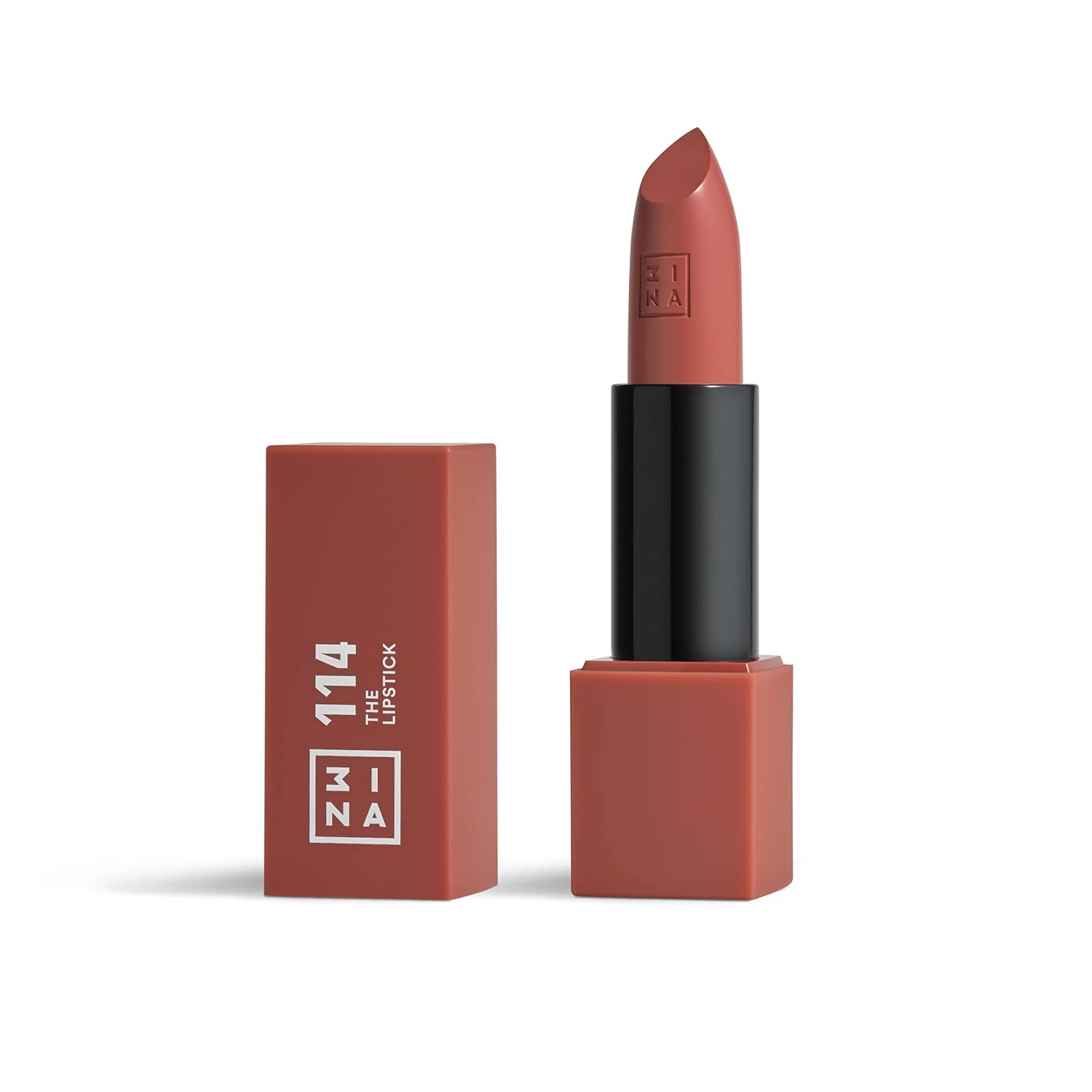 3ina make -up - The Lipstick 114 - Light Brown Lipstick - Matte Lip Pen with Vitamin E And Shea Butter - Long -Lasting Highly Pigmented Cream - Vanilla Fribrance - Vegan - Cruethy Free