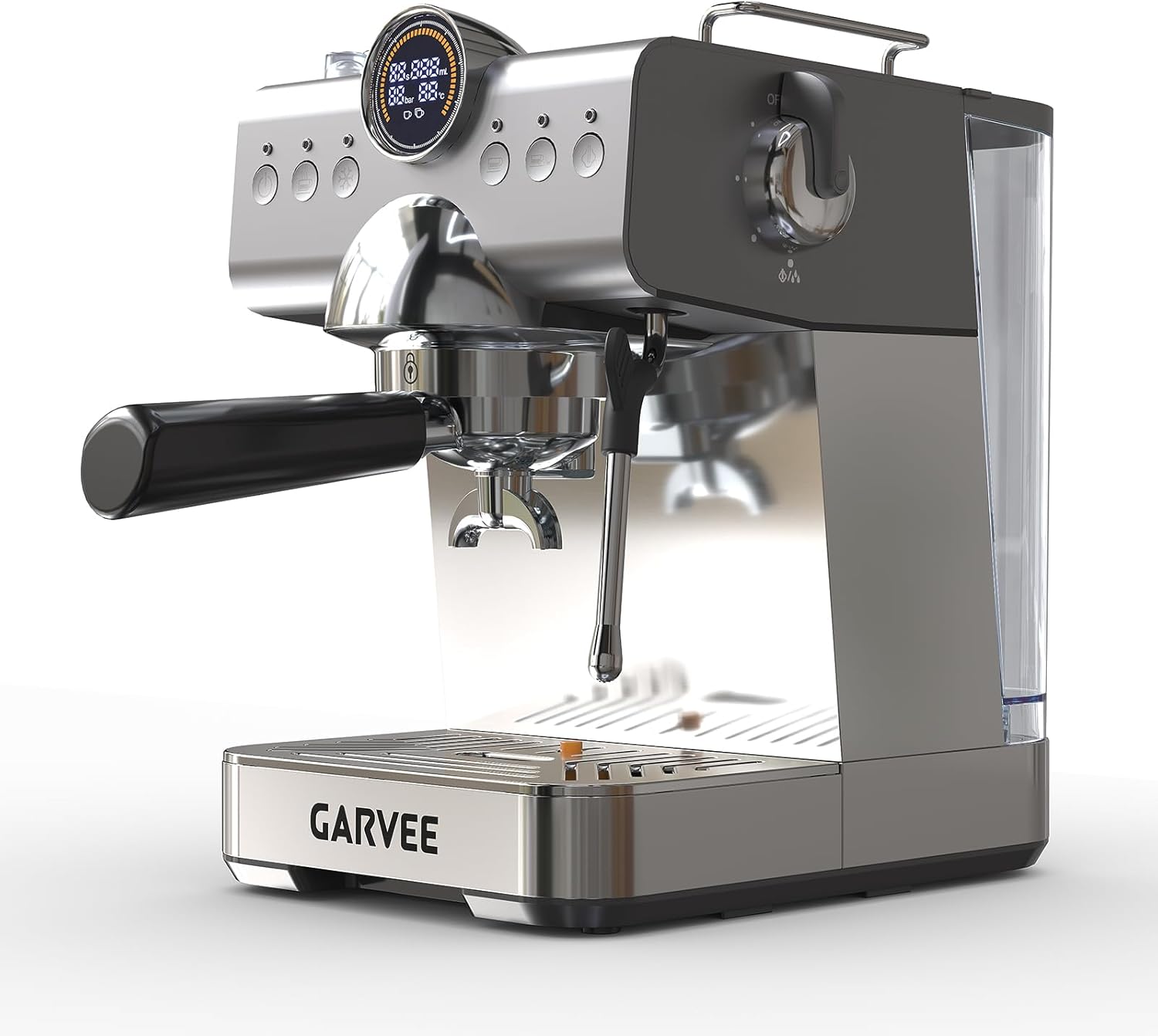 Espresso Machine Portafilter 20 Bar with Milk Frother & 1.5 L Water Tank - 1200 W Coffee Machine with Thermoblock Quick Heating System - Compact Portafilter Machine for Kitchen (20BAR-1.5L)
