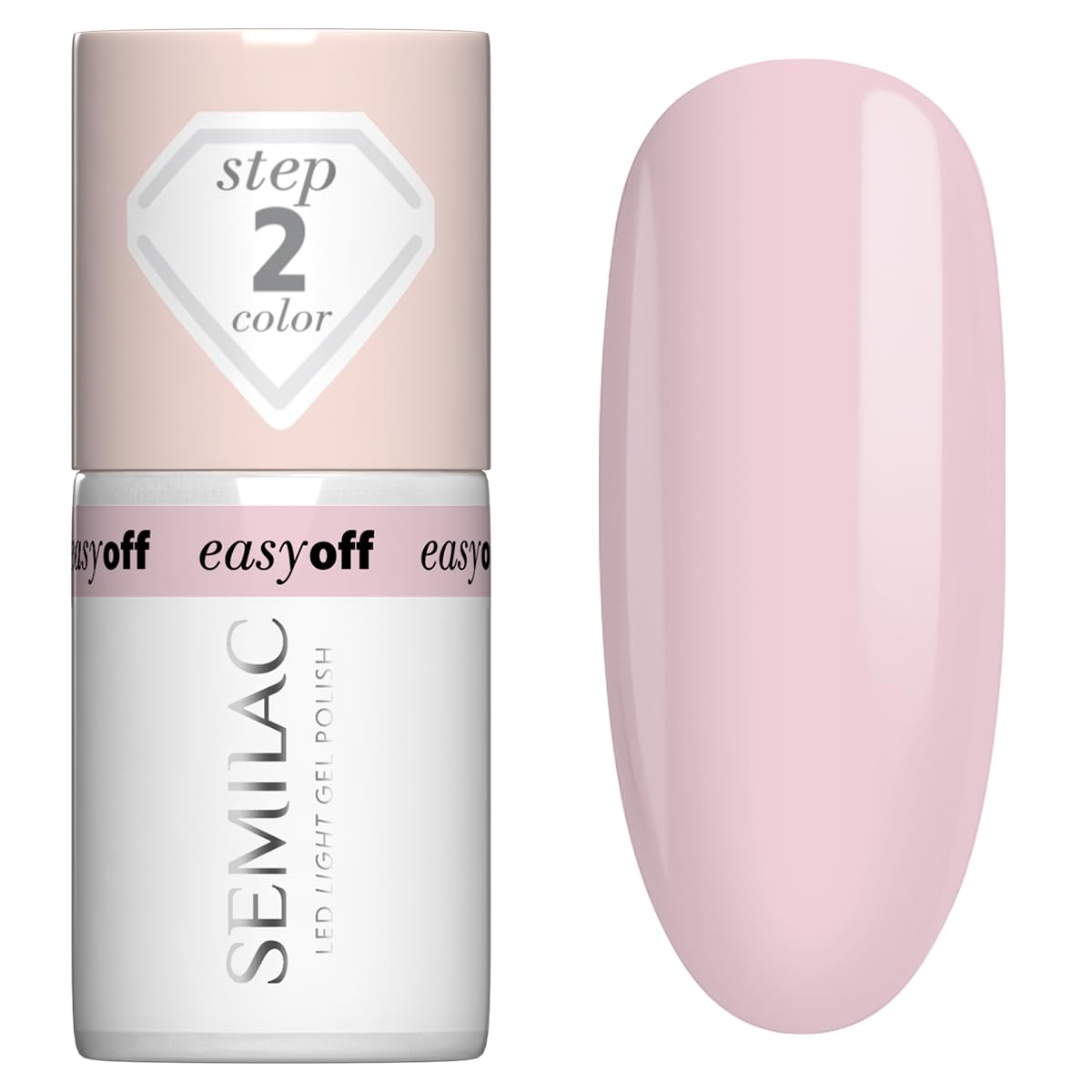 Semilac Easy Off Nail Polish LED Light L11 Pink Marshmallow 7 ml