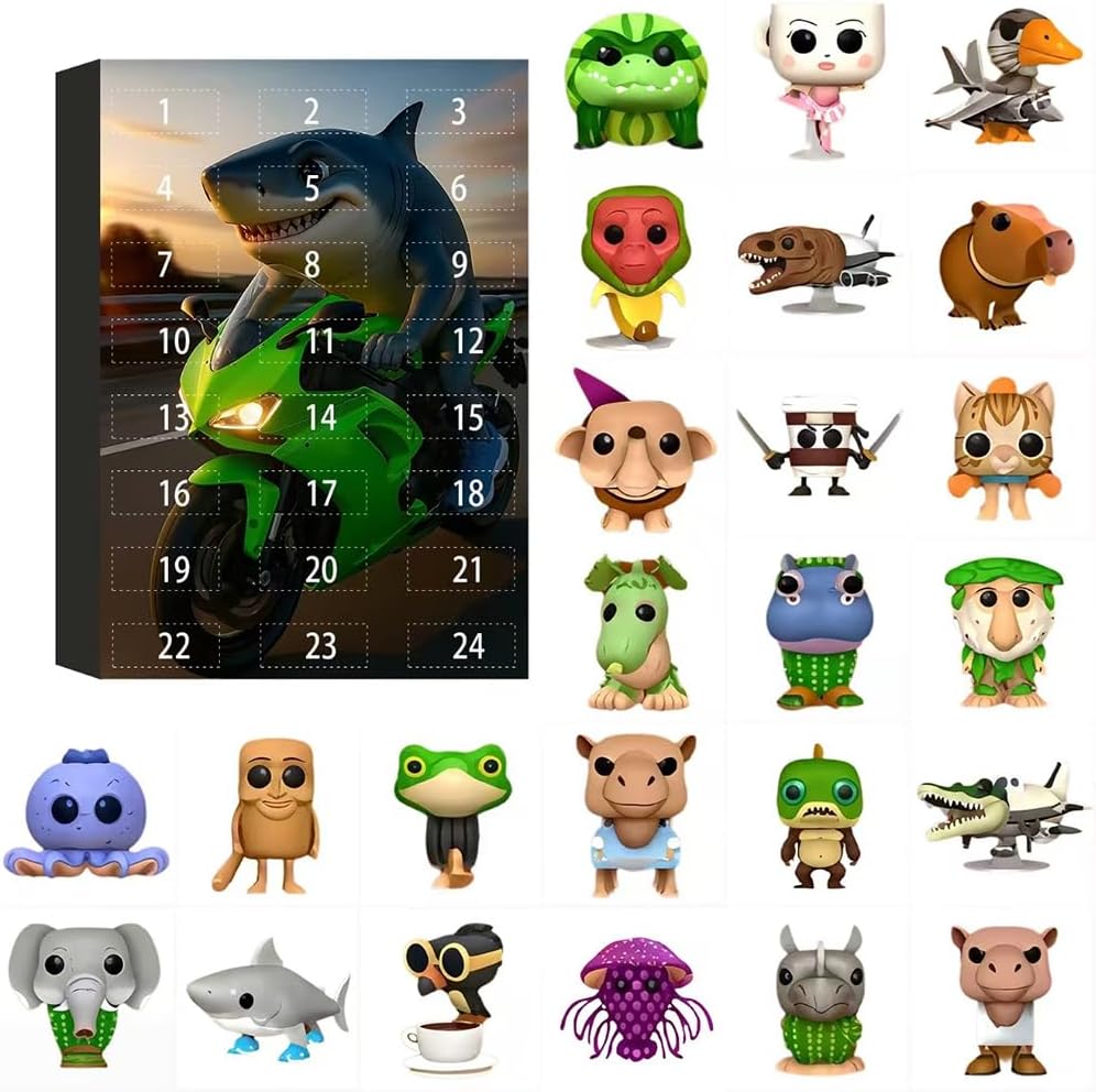 Introti Tung Tung Tung Sahur Advent Calendar, Tralalero Tralala Figure Toy, 24 Days Tung Tung Tung Sahur Figure Countdown Calendar Collection Decoration Gifts