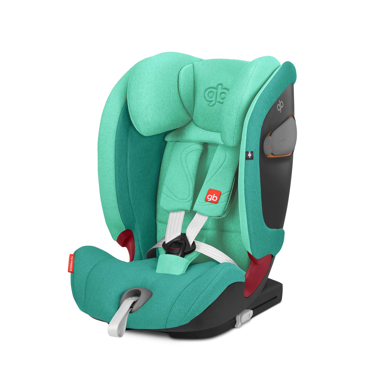gb Gold Everna-Fix Children\'s Car Seat for Cars with ISOFIX Group 1/2/3 (9-36 kg) from Approx. 9 Months to Approx. 12 Years Laguna Blue