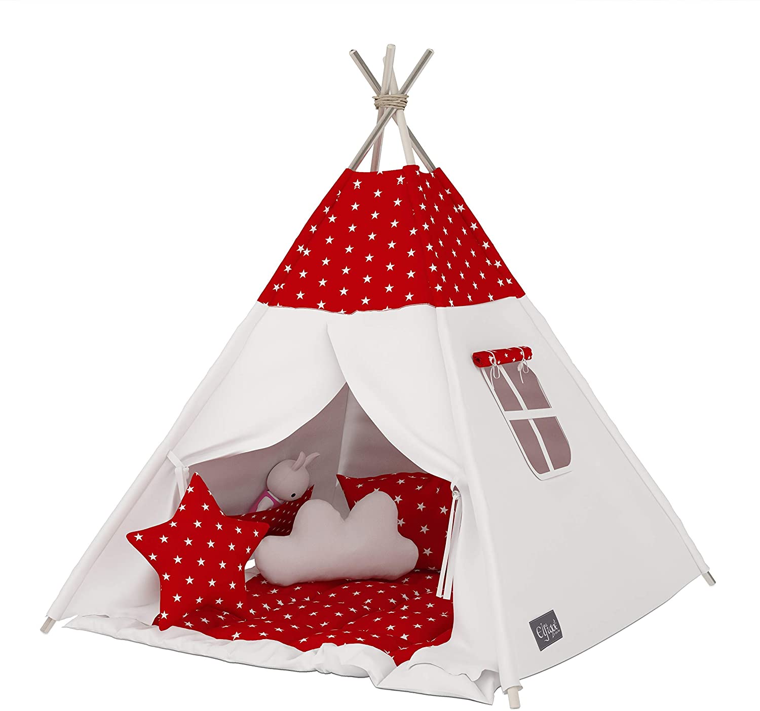 Elfique new Tipi Indian Tent play Tent Double Padded Blanket (Tent with Bla