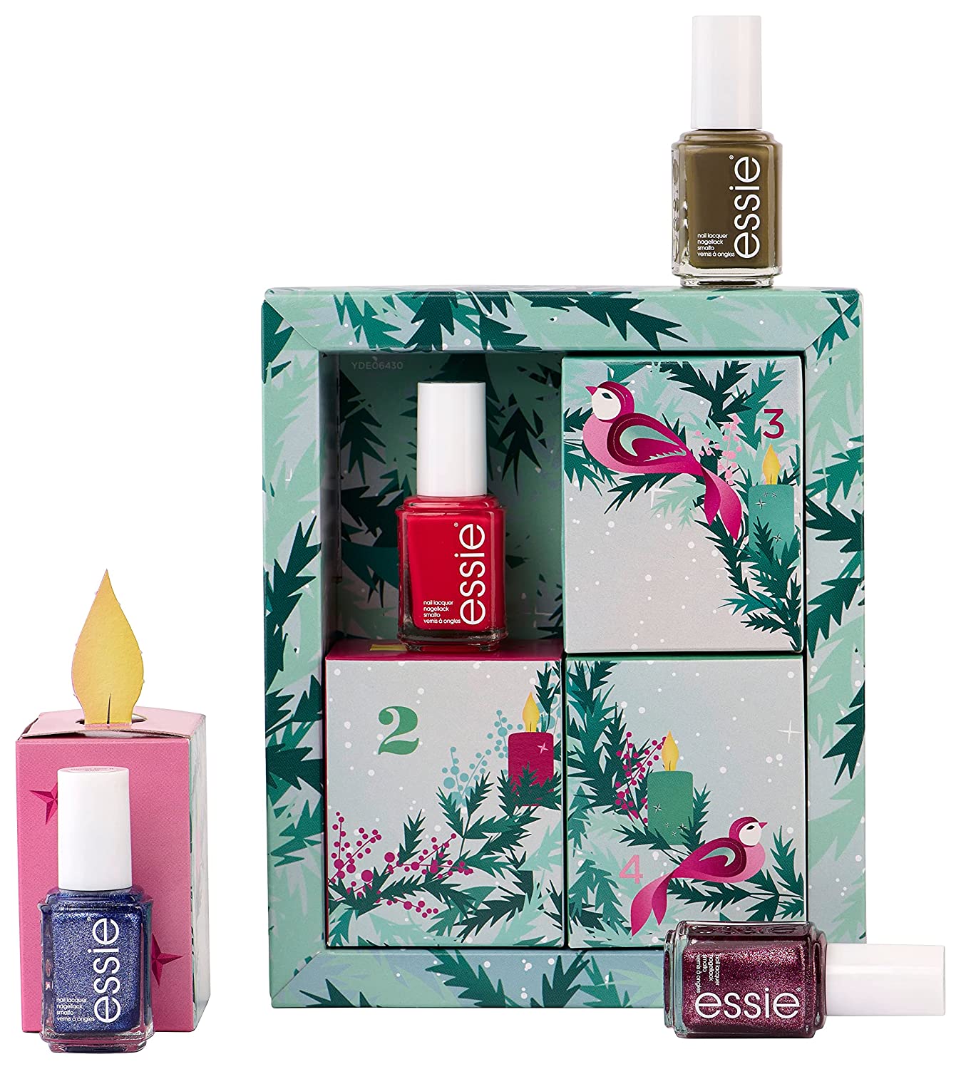 essie Advent Wreath 2022 for Nail Polish Lovers, Mini Christmas Calendar Behind 4 Doors, Beauty Advent Calendar, Surprises for Manicure and Nail Care, 4 Items for Makeup and Cosmetic Fans, ‎advent wreath.