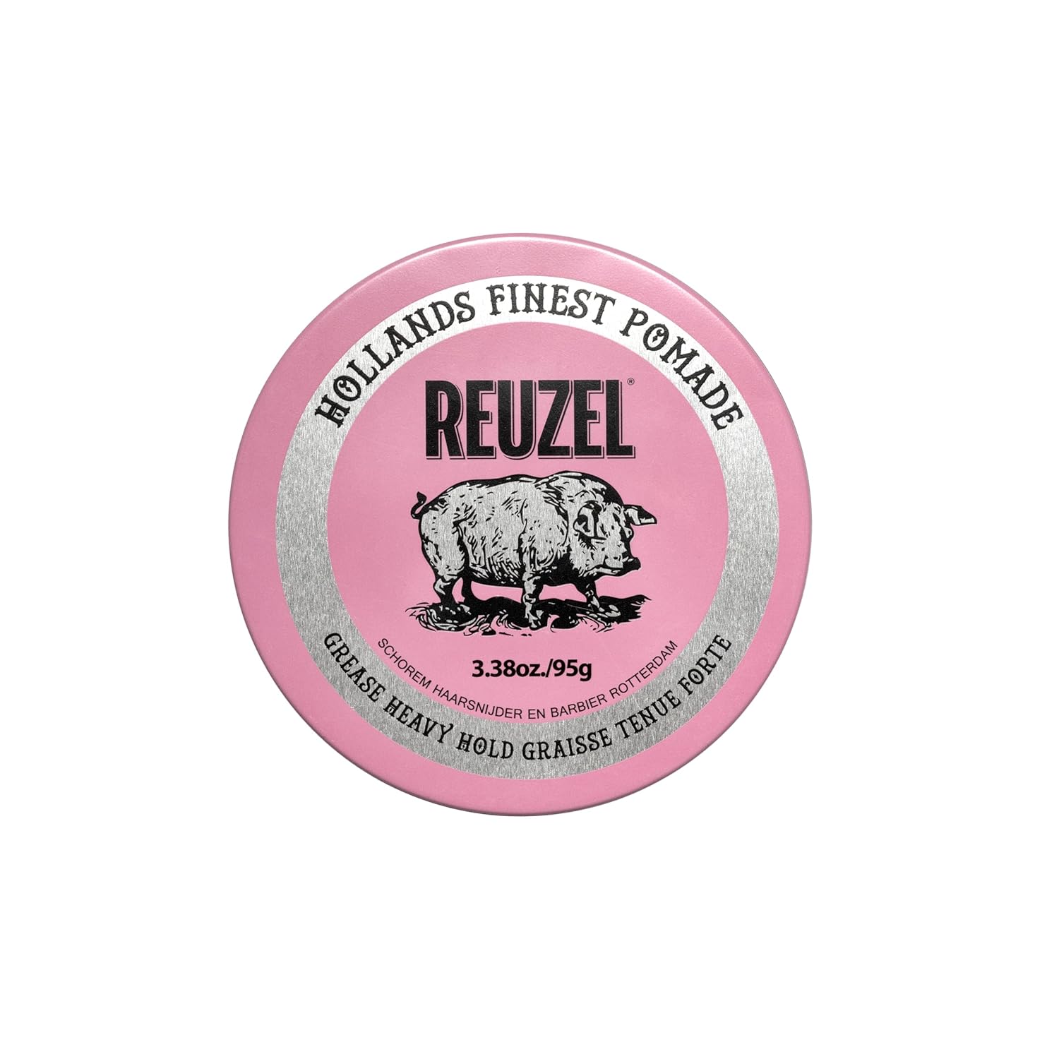 Reuzel Pink Grease Pomade Strong Hold Medium Shine Oil Based Pomade All Day Hold 3.38 oz/95g