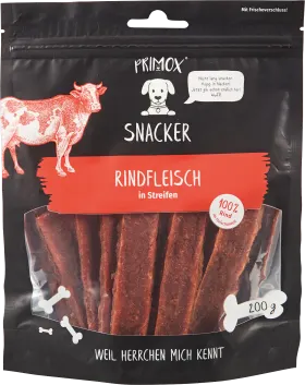 Primox Dog treats beef in strips, 200 g