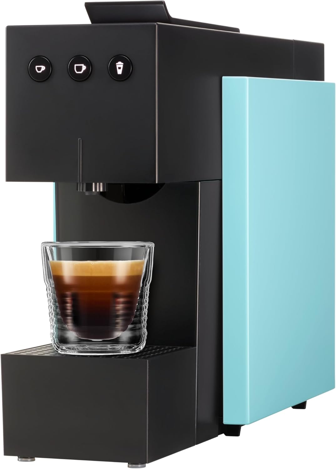 K-fee Square Capsule Machine for Coffee, Tea & Cocoa, Compact Coffee Machine, Quick Heating, 0.8 L Water Tank, 19 Bar, Blue
