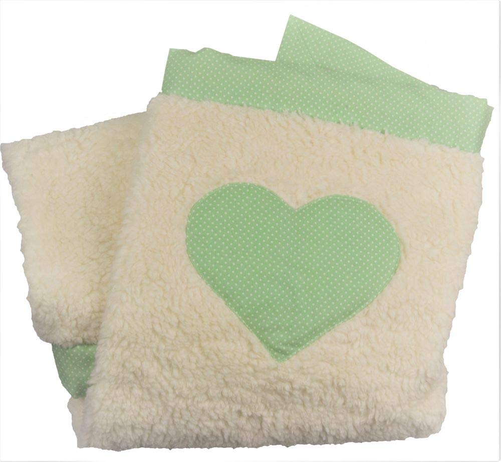 mein-name Cuddly Baby Blanket with Dots and Name, Colour: Apple