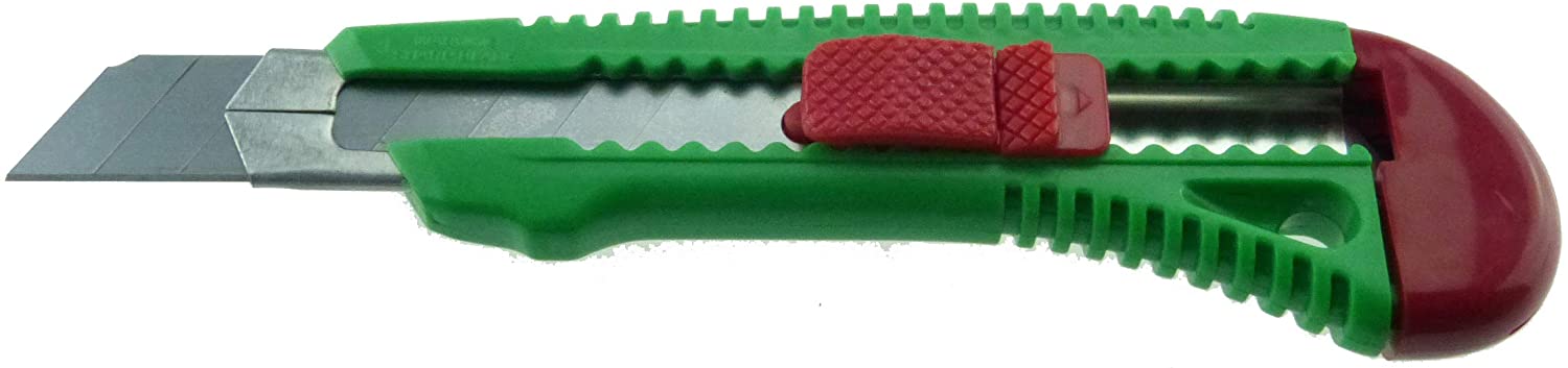 NiNeKa 24 Professional Cutter Knife Cutter Knife Green Including 2 x 18 mm Replacement Blades