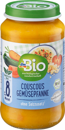 dmBio Menu Couscous-vegetable pan, from the 8th month, Demeter, 220 g