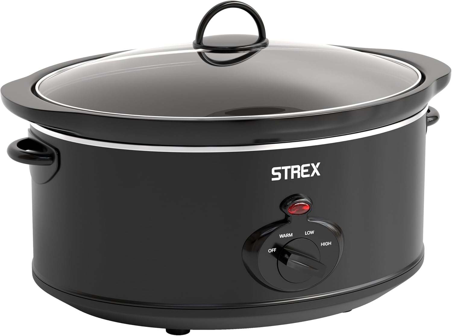 Strex Slow Cooker 6.5 L - Removable Ceramic Inner Container - Keep Warm Function - Slow Cooker - Black