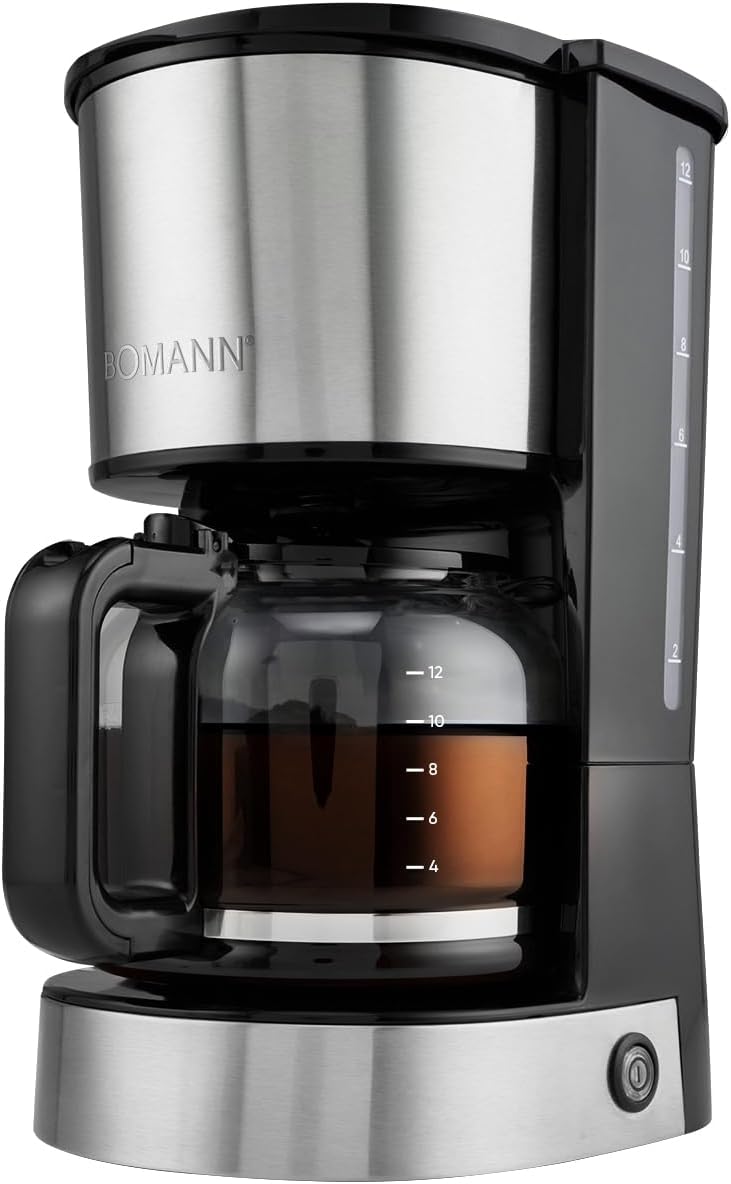 Bomann Coffee Machine with Filter, for 12-14 Cups, Filter Coffee Machine, Stainless Steel Housing, Drip Protection, Coffee Machine, Coffee Machine, Filter Machine, 800 W, KA 6071 CB