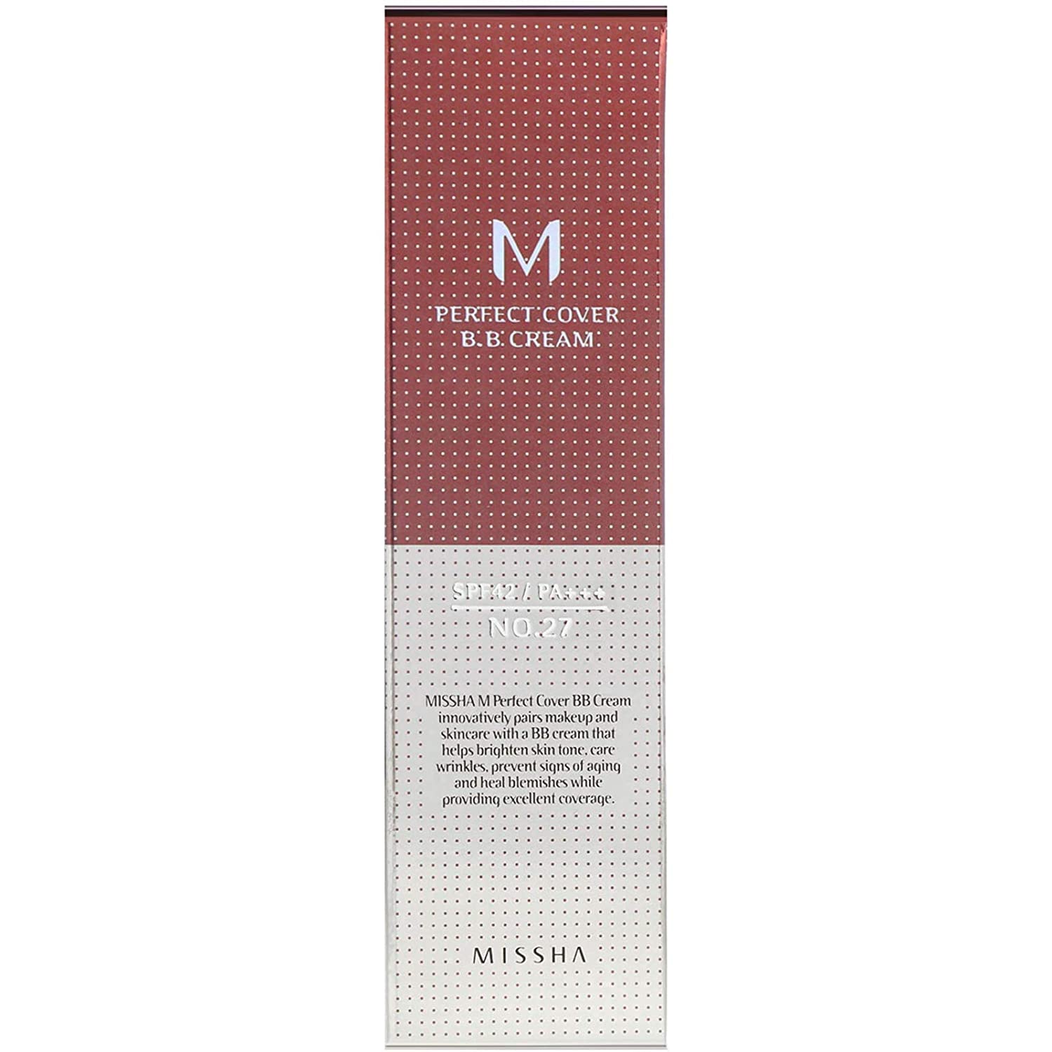 Missha M Perfect Cover BB Cream SPF42 / PA +++ 50 ml / 1.70 fl.oz., ‎nr.27 honigbeige
