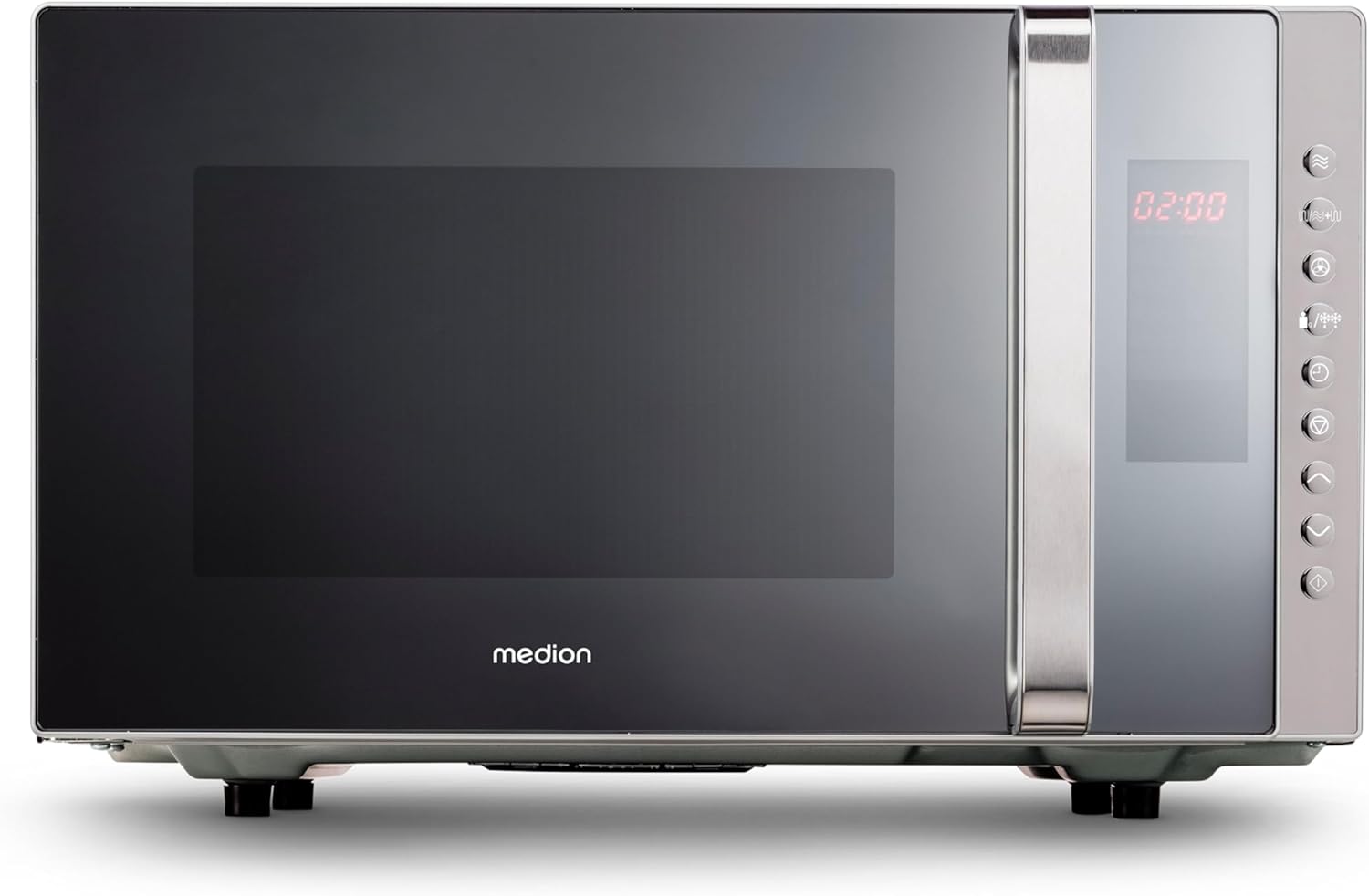 Medion MD 17495 3-in-1 Microwave with Grill and Hot Air Function (800 Watt Output, 1200 Watt Top Grill/Hot Air Output, 23 Liters) Silver