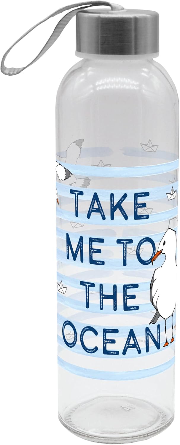 infinite by GEDA LABELS (INFKH) Take me to the ocean drinking bottle 500 ml glass