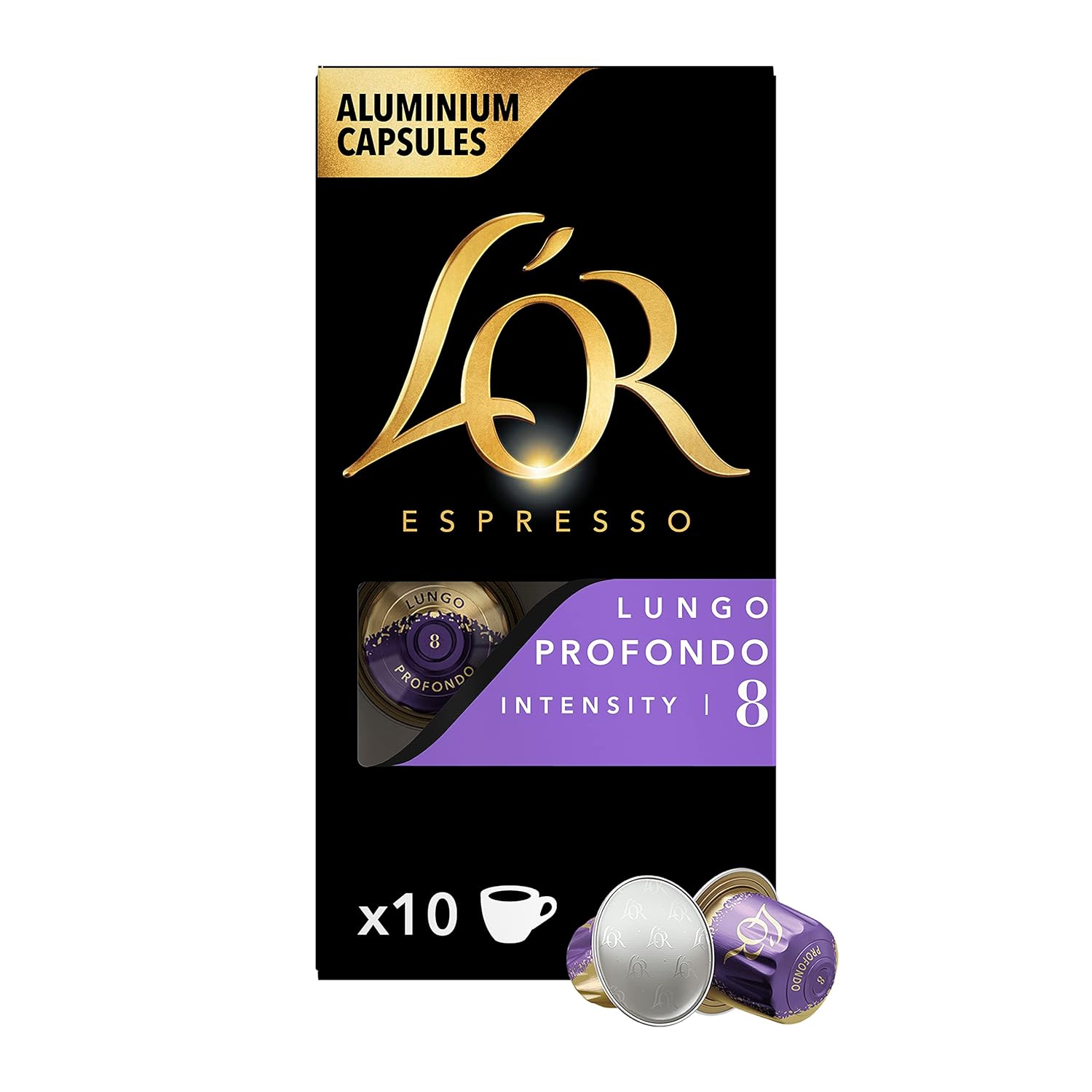 L'OR L\'OR Lungo Profondo Coffee Capsules, 10 Nespresso®* Compatible Capsules for 10 Drinks