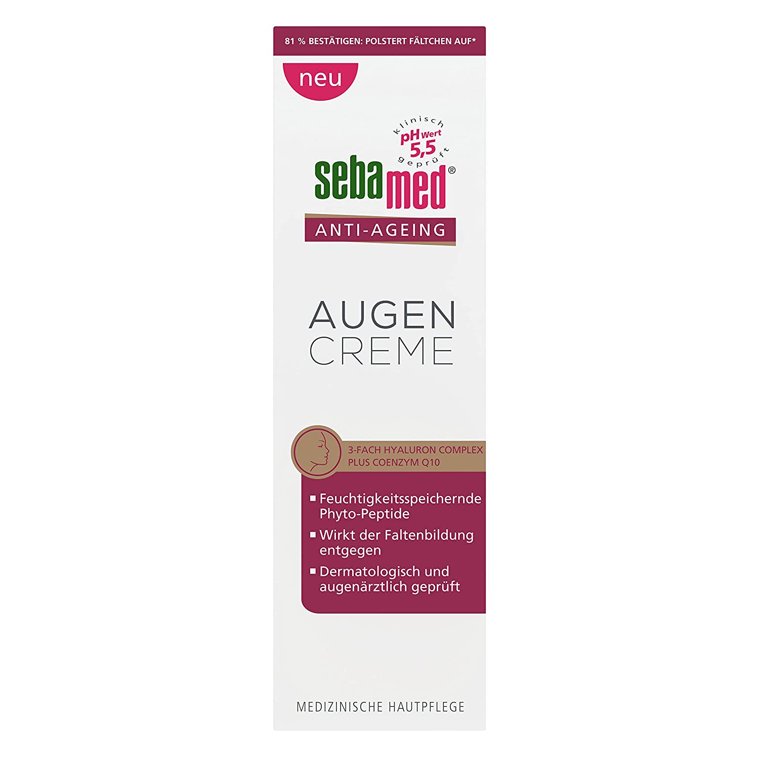 Sebamed Anti-Ageing Eye Cream Q10, Improved New Formula, Eye Care with Hyaluronic Acid & Phyto Peptides Against Wrinkles, Anti-Wrinkle Eye Cream for Women