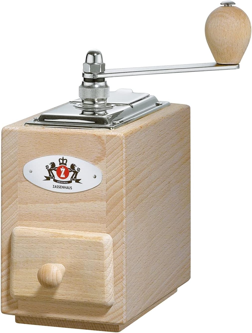 Santiago Eco Mechanical Coffee Grinder Natural Beech Zassenhaus