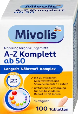 Mivolis A-Z Complete Depot from age 50, tablets, 100 tablets, 153 g