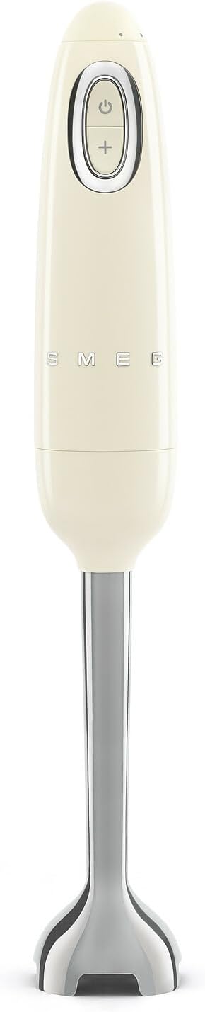 Smeg, HBF11CREU Hand Blender, Turbo Function and Flowblend Cutting System, with Non-Slip Handle, Integrated Cable Reel, Accessories Not Included, Power 700 W, Cream White