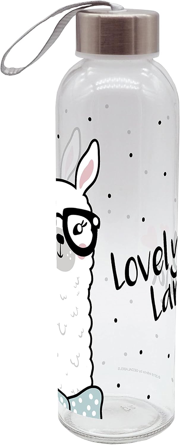 Lovely Lama Drinking Bottle 500 ml Glass