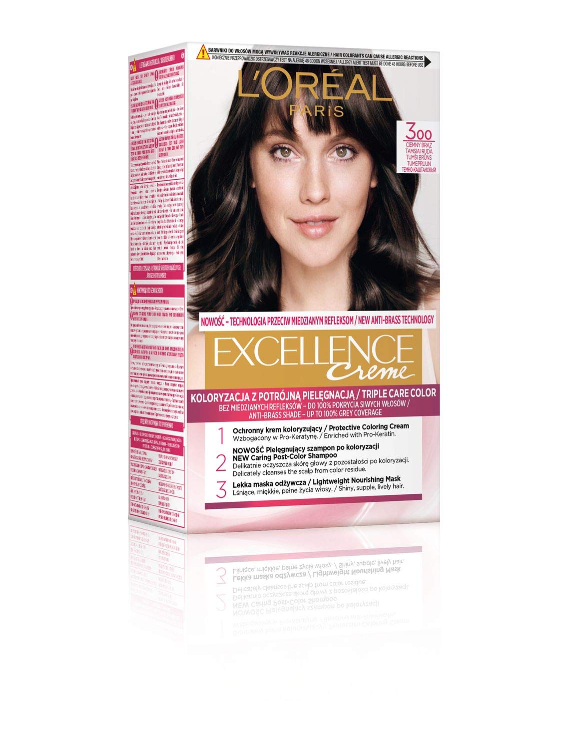 L\'Oréal Paris Excellence Hair Color, 3, Dark Brown 268gm