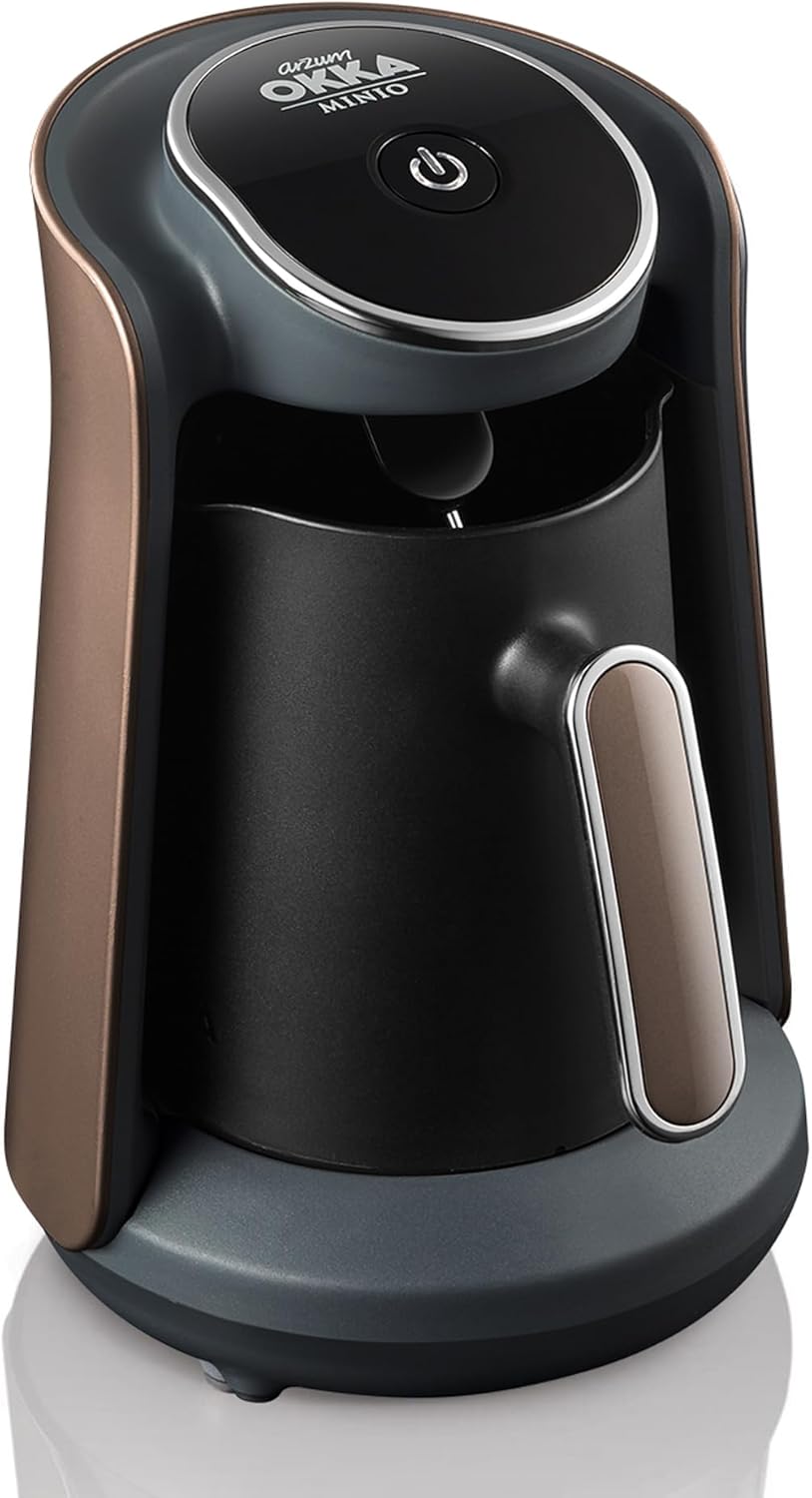 Arzum Okka Turkish Coffee Maker, Compact, Overflow Protection Sensor, Easy to Clean, Energy Efficient Performance, Perfect for Traditional Coffee Lovers, 4 Sides, Terracotta