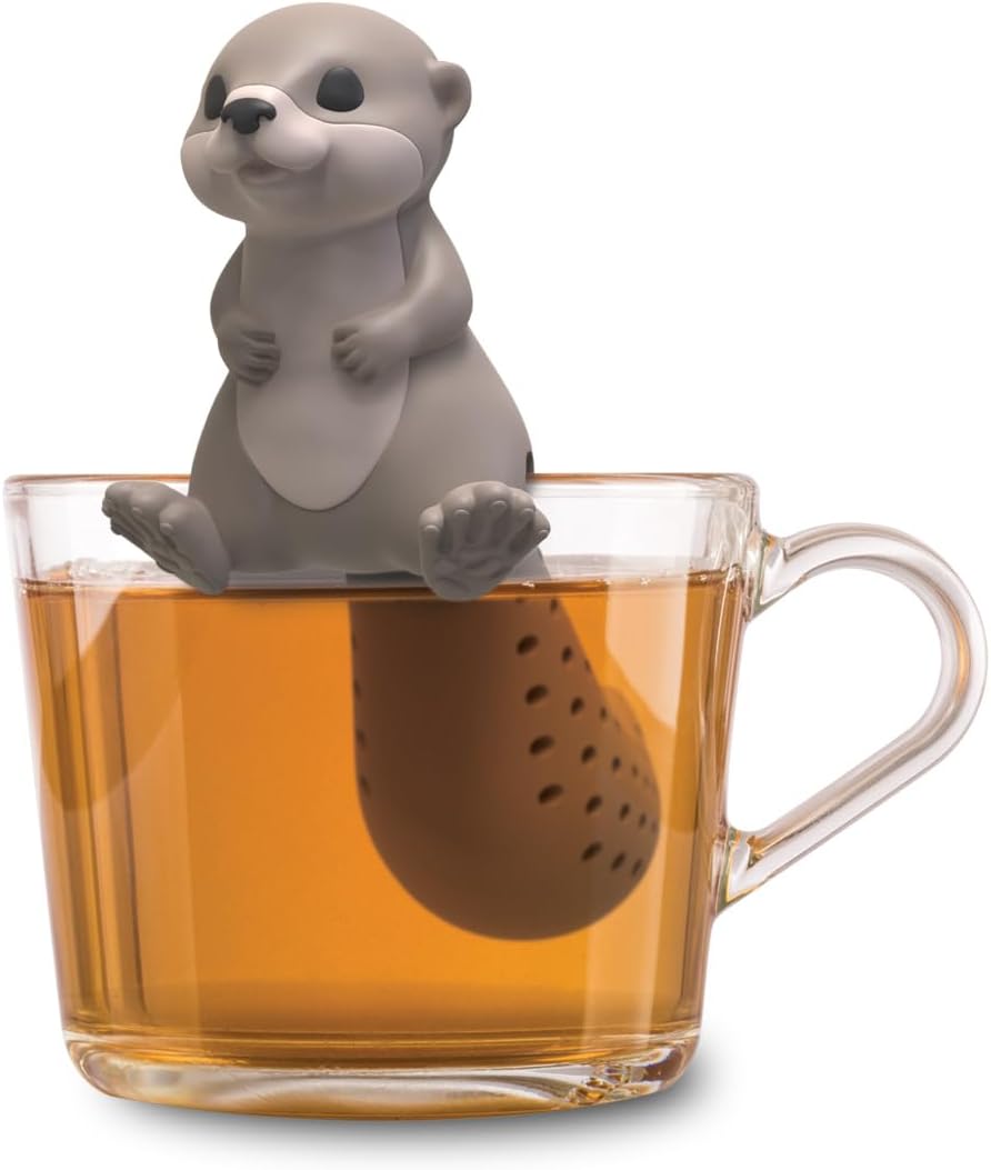 Winkee Store Winkee Cute Animal Tea Strainer – Tea Infuser for Loose Tea – Funny Tea Infuser – Tea Strainer for Cup – Spice Strainer Silicone – Tea Capsule Animal Figure (Otter)