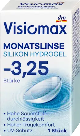 Visiomax Silicone hydrogel monthly contact lens, diopter -3.25, 1 pc