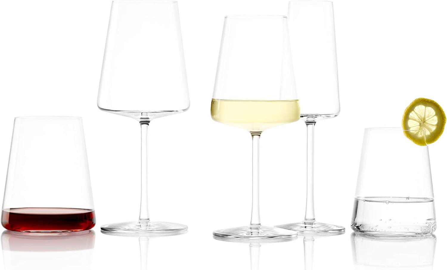 Stölzle Lausitz Power Wine Glasses without Stem, 380 ml, Set of 6 White Wine Glasses, Dishwasher-safe, Lead-free Crystal Glass, High Quality, Elegant and Shatter-resistant Wine Glasses