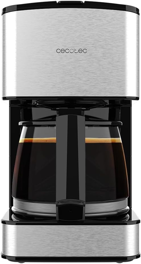 Cecotec Kaffeemaschine, 6 Tassen, Coffee 56 Drop, 650 W, Fassungsvermögen 0,8 Liter, auslaufsicherer Ausguss, Dauerfilter oder Papierfilter, Edelstahl-Finish und Aroma-Intensivierer