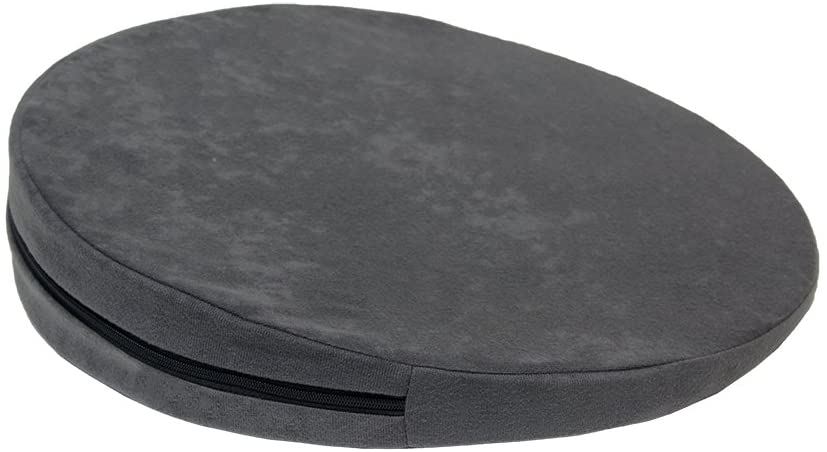 Teckmedi Wedge Cushion, Round, Diameter 36 Cm, 100% Cotton Cover Grey – Cushion Seat