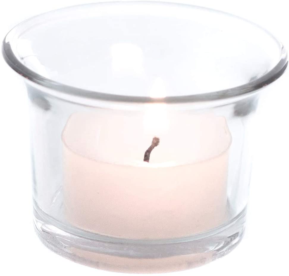 Novaliv Tea light glass conical 6.5 cm glass pot clear candle holder table decoration