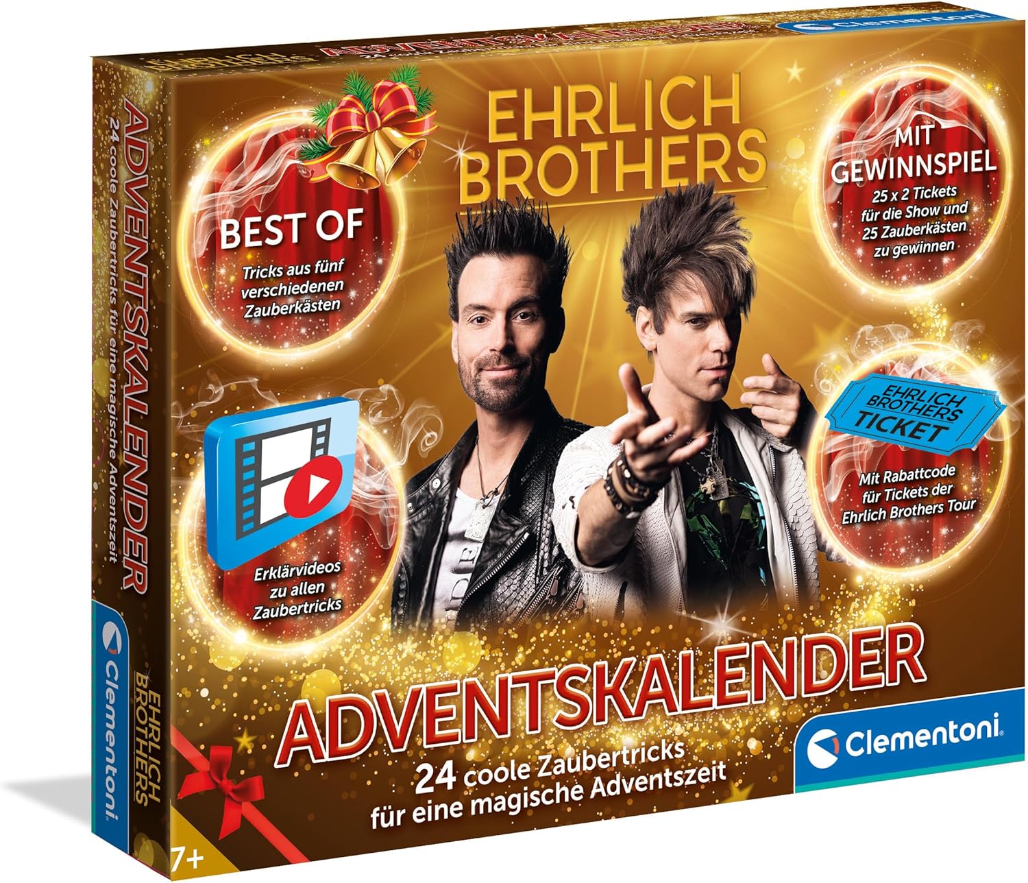 Ehrlich Brothers Advent Calendar 2024 - Christmas Calendar of Magic with 24 Magic Tricks for Children from 7 Years by Clementoni 59407