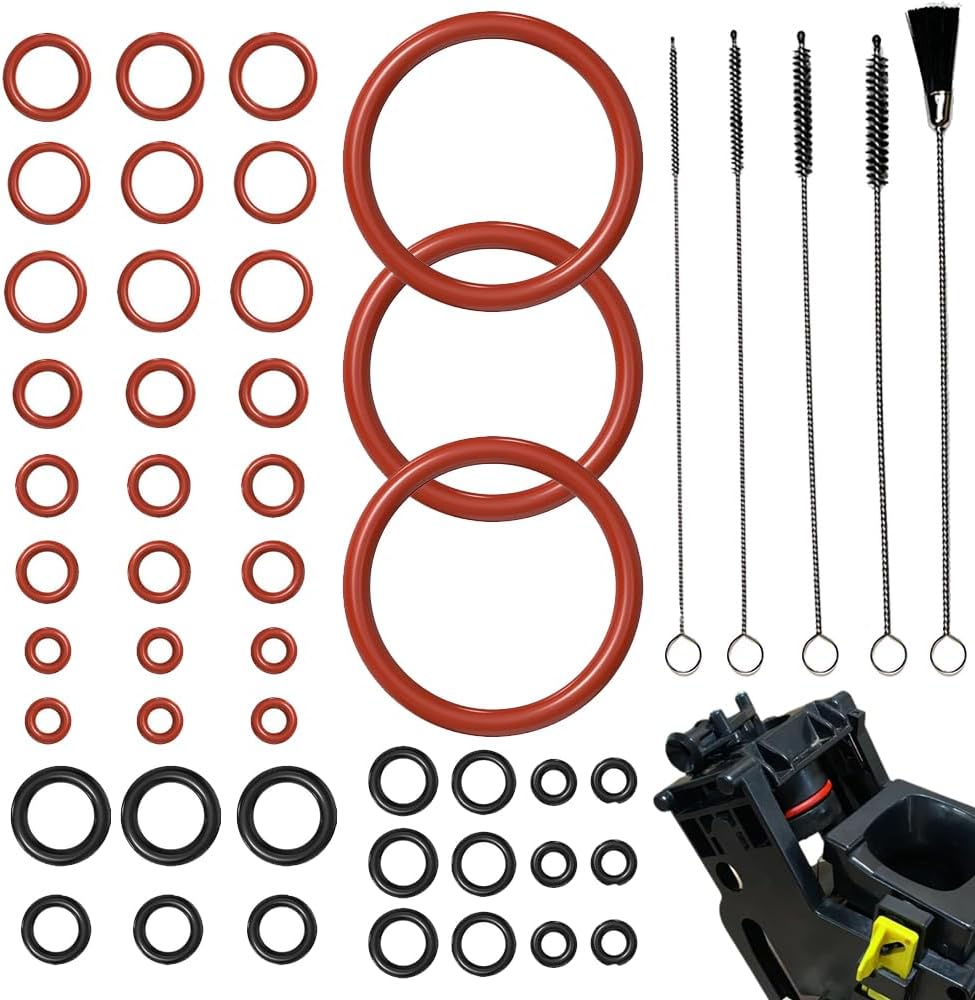 Glamifyr Philips Latte Go Sealing Rings and 5 Cleaning Set, Philips Fully Automatic Coffee Machine Seal O-Rings for Philips Saeco for Support Valve Steam Valve Outlet Valve Fully Automatic Coffee