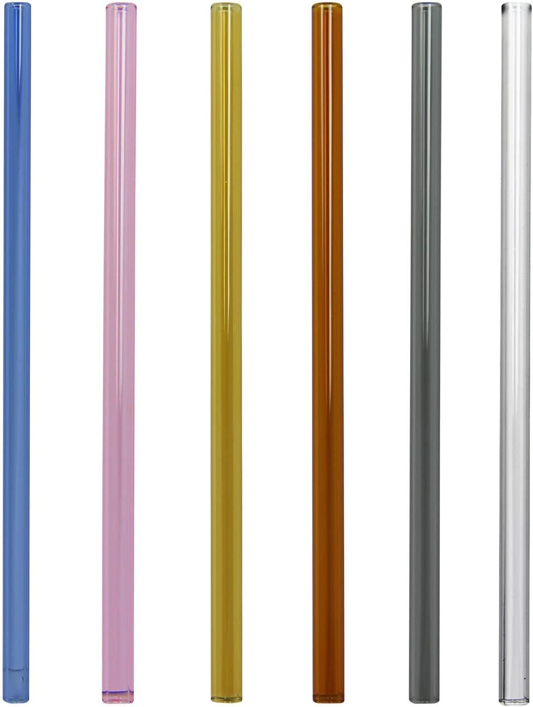 Stölzle Lausitz Store Stölzle Lausitz 4410077S001/6.F Glass Drinking Straws Mixed with Cleaning Brush Set of 6 Lead and Cadmium Free Dishwasher Safe