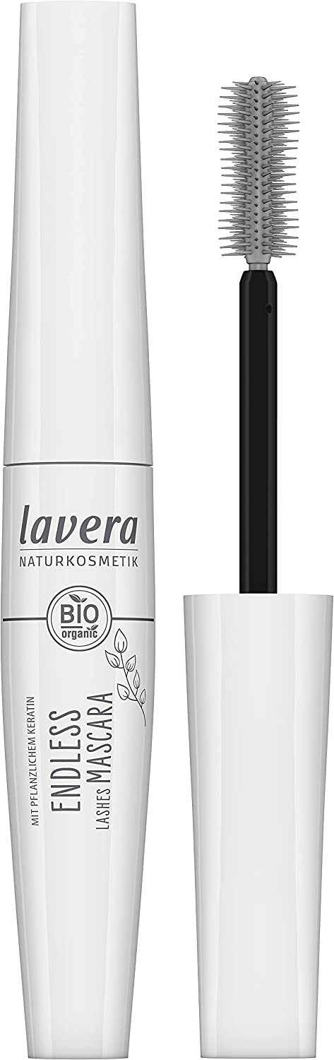 lavera Endless Lashes Mascara - Schwarz - Naturkosmetik - Frei von Silikonen & Frei von Mineralöl - Frei von Mikroplastik - Klimaneutral - Pflanzliches Keratin - Bio-Jojobaöl - 13ml, ‎schwarz