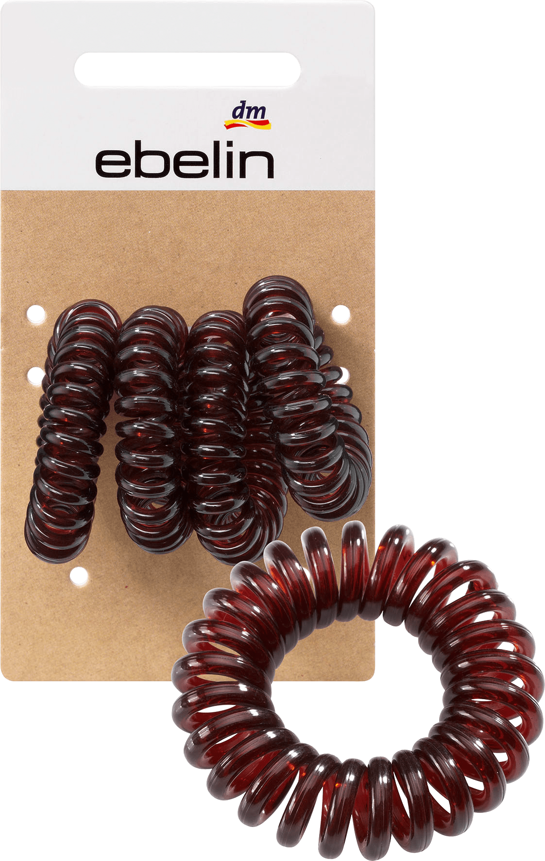 ebelin Hair Ties Spiral Small Brown, 4 Pcs