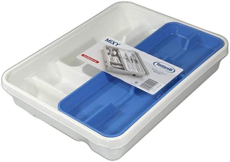 Tontarelli BIG-S2201029 Cutlery Organiser Double Plastic 31 x 39.5 x 7 cm White / Blue
