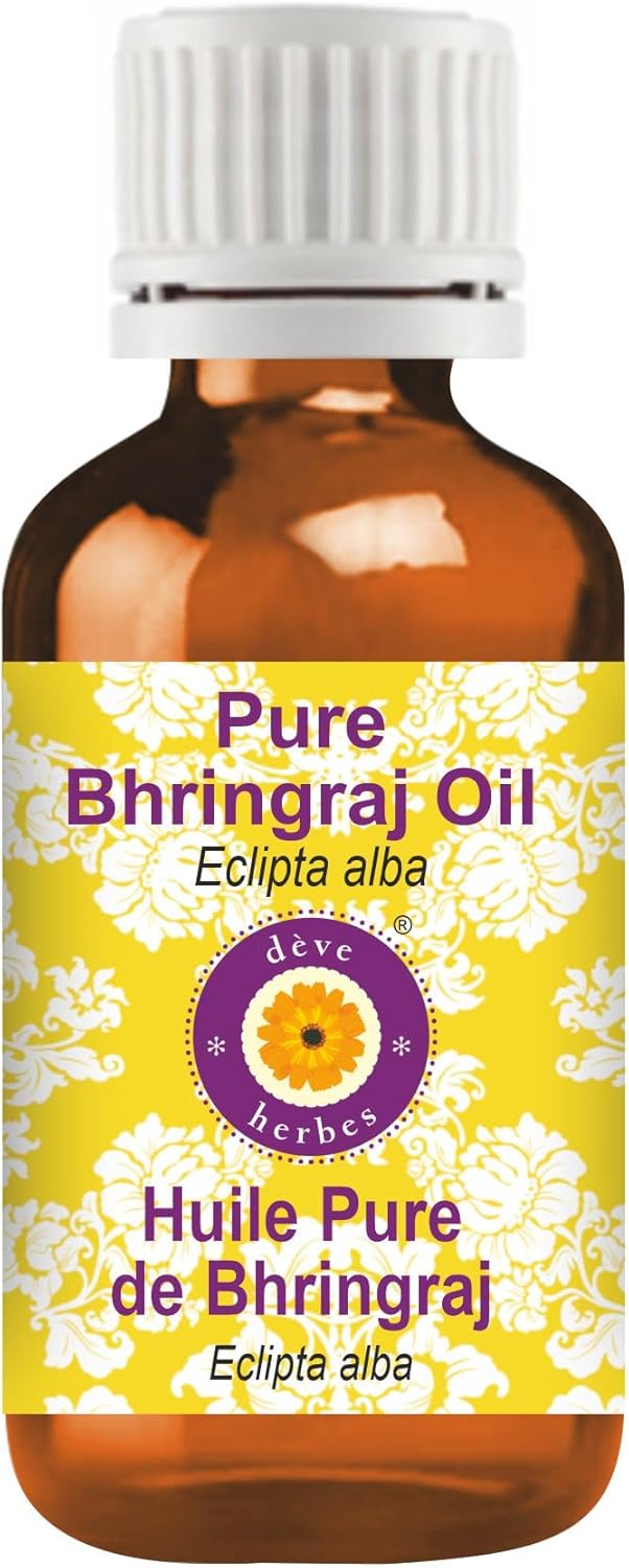 Deve Herbes Pure Bhringraj Oil (Eclipta alba) Natural Therapeutic Quality for Hair, Skin and Aromatherapy 50 ml (1.69 oz)