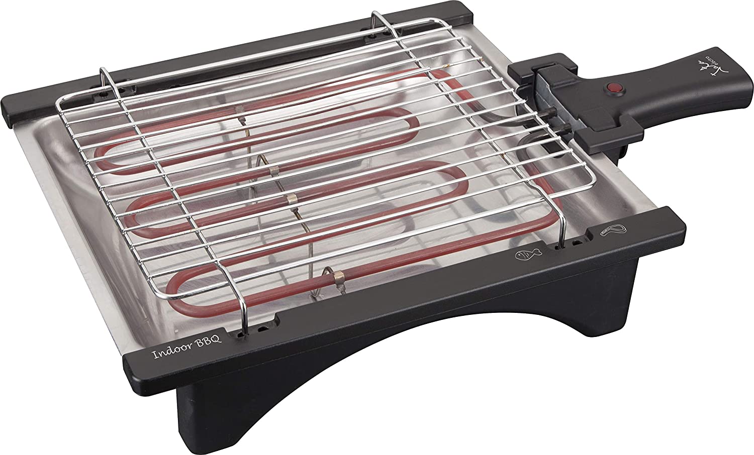 Jata BQ95 Electric Grill Perfect for Two People No Smoking Removable Grill with 2 Heights Stainless Steel Kitchen with Water (Black)