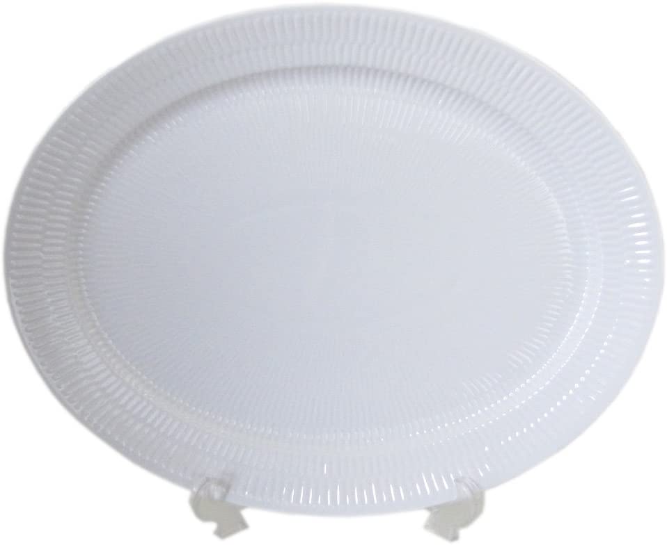 Royal Copenhagen Ribbed White Oval Plate 33 cm Steak Plate