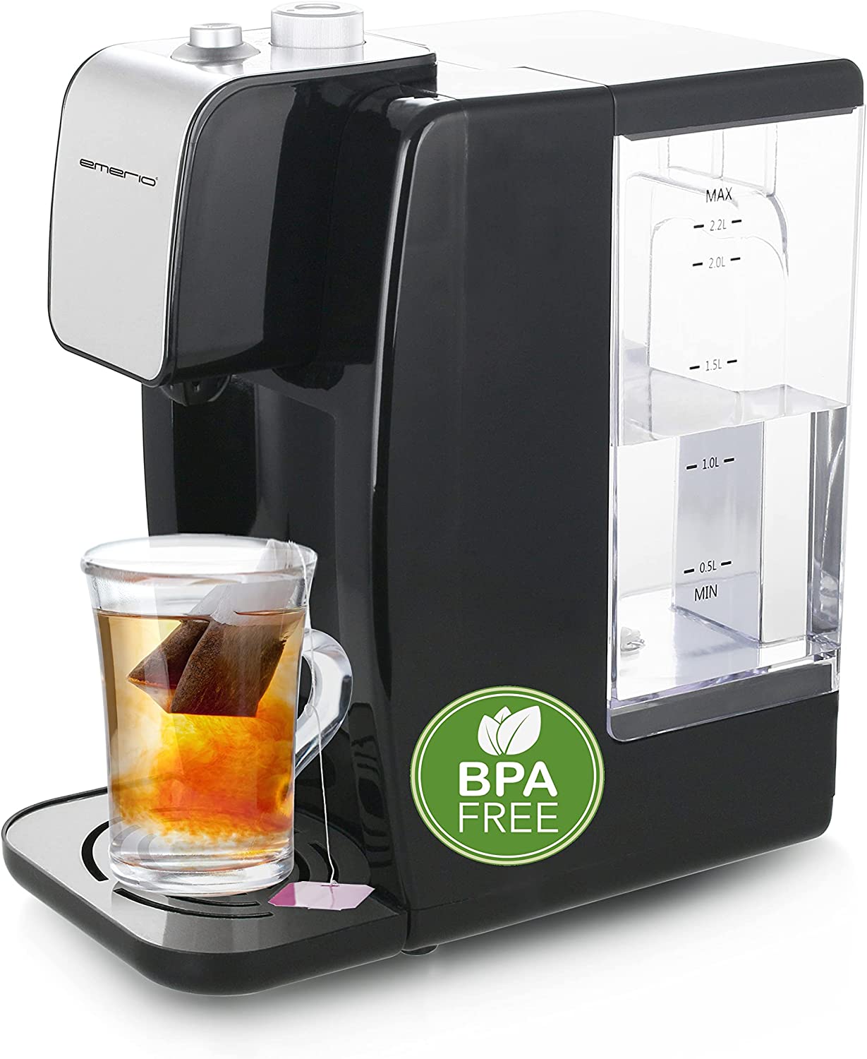 Emerio WD-118981 Turbo Hot Water Dispenser, 2.2 Litres, Hot Water in Just 5 Seconds, 2600 Watt, 45°/65°/85°/100°C Selectable, Up to 50% Energy Saving compared to a Normal Kettle, Black