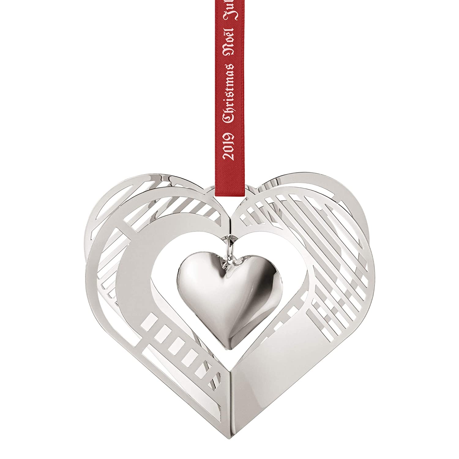 Georg Jensen 2019 Heart Christmas Mobile - Palladium Plated