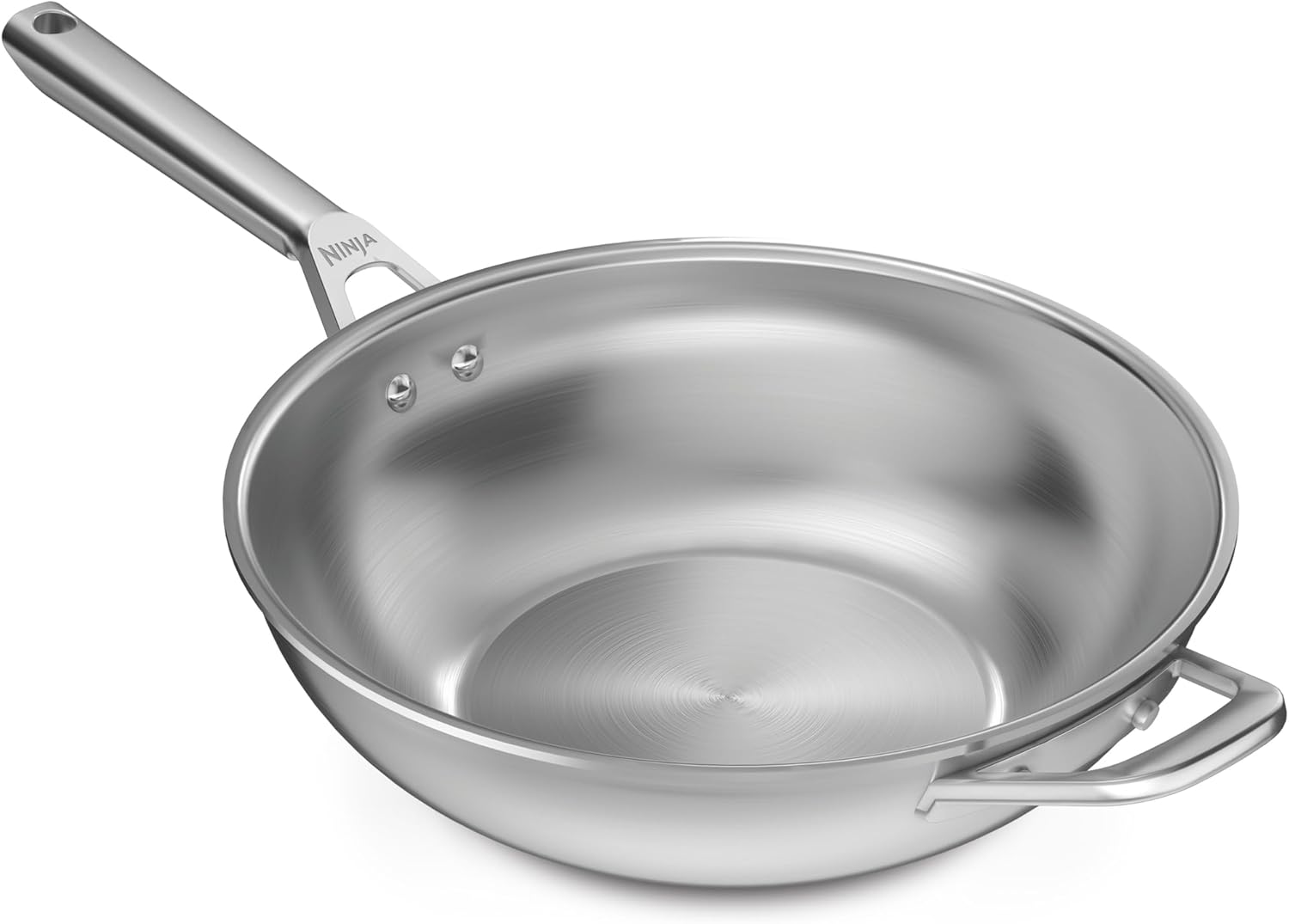 Ninja EverClad C90028EUI Stainless Steel Wok Pan (28 cm) Suitable for All Hob Types Including Induction, Oven Safe up to 300°C, Continuous Induction Base