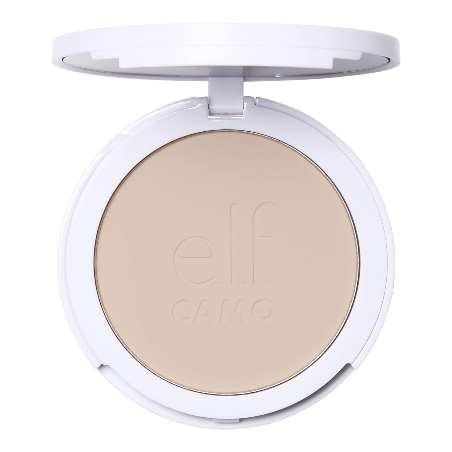e.l.f. e.l.f. eleven. Camo Powder Foundation, Lightweight, Primer Enriched, Buildable and Durable Foundation with Medium to Full Coverage, Fair 100W