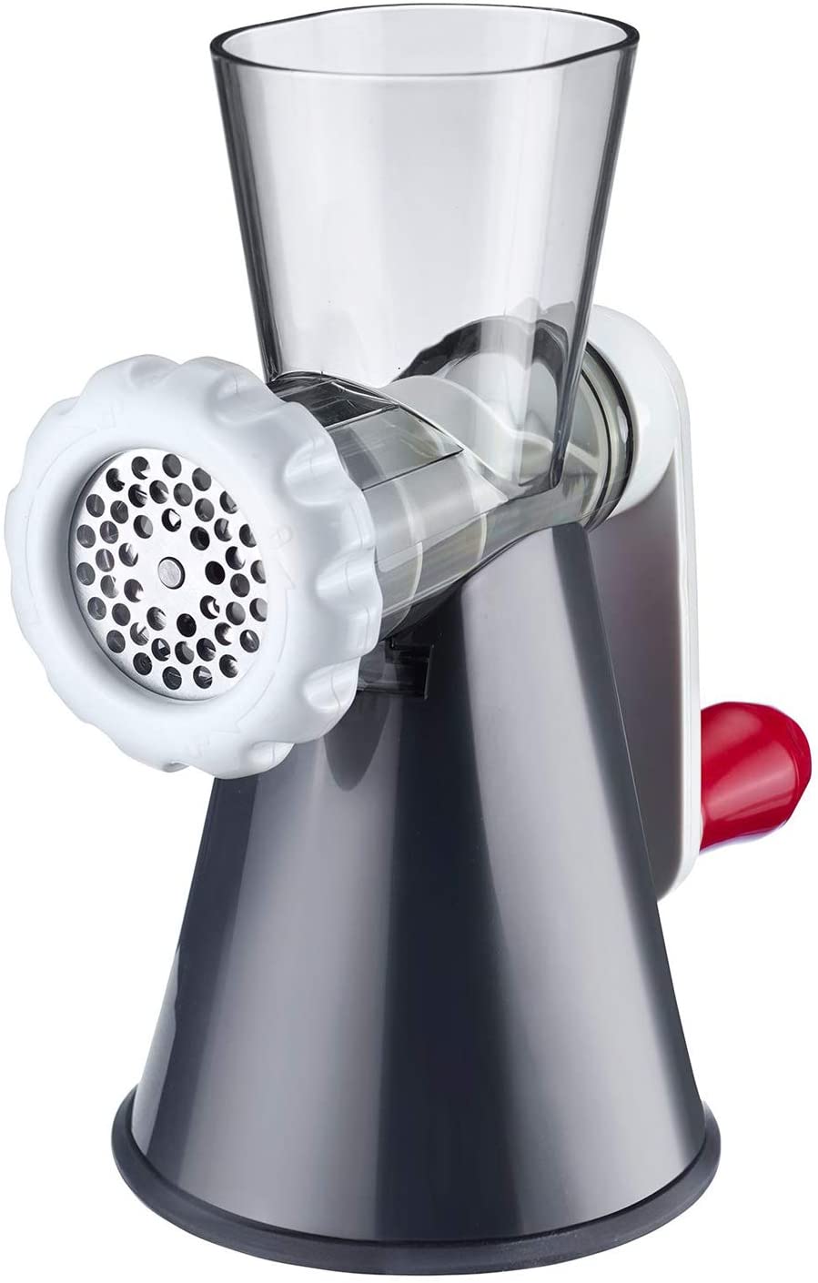 Westmark 97052260 Meat Grinder Attachment with 2 Perforated Discs and Biscuit Attachment, Supplementary Set to Sharp Herta Drum Grater or Juicer \"Vita Friend\", Plastic, Cheeky Fritz, White/Red